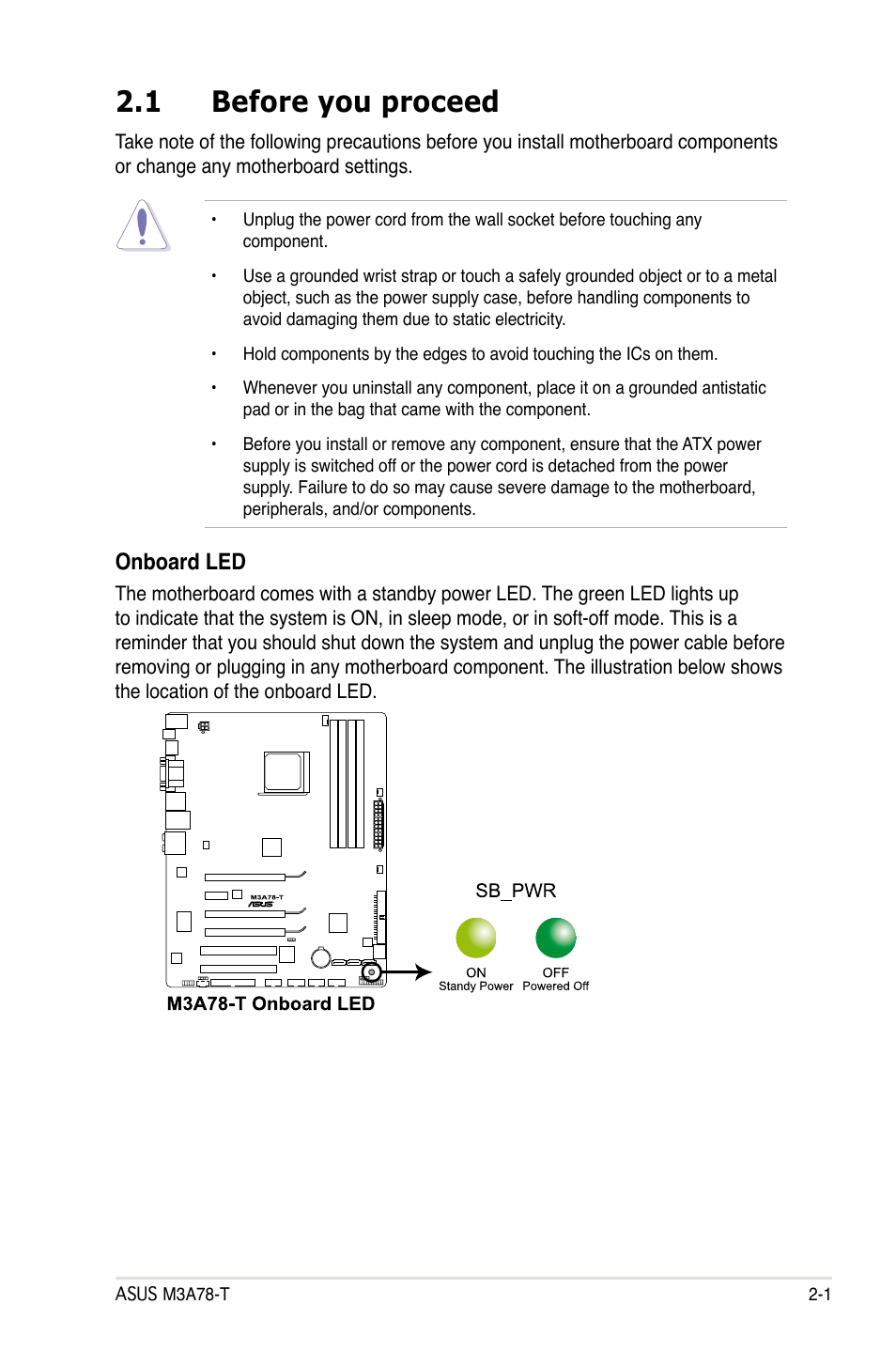 1 before you proceed | Asus M3A78-T User Manual | Page 25 / 166