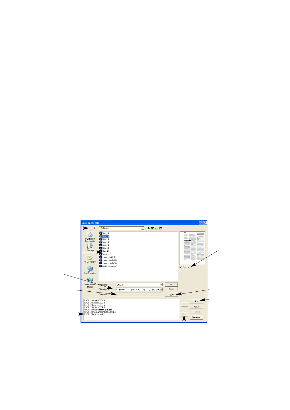 Input from image files, Defining the source of page images | Xerox WorkCentre M118-M118i-4188 User Manual | Page 50 / 102