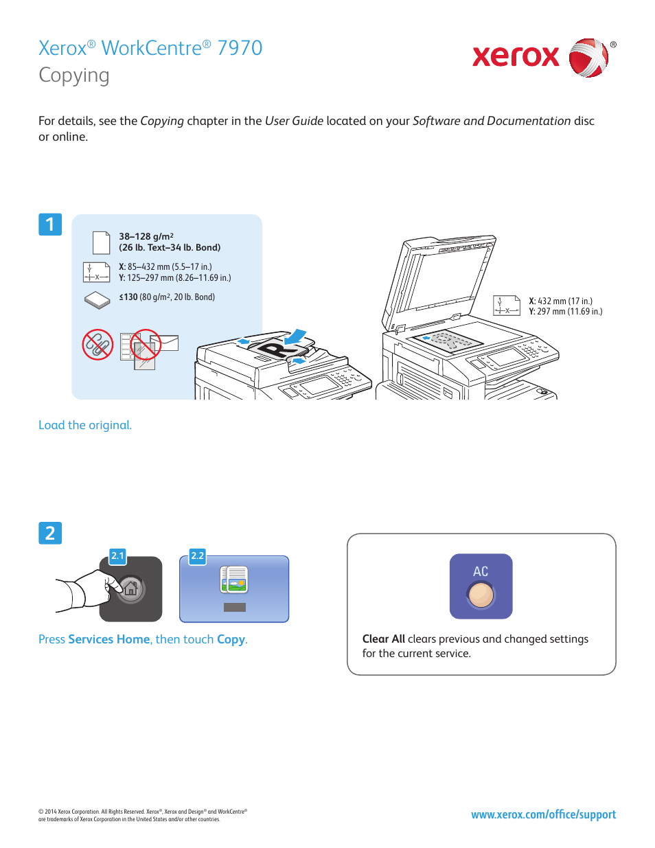 Copying, Xerox, Workcentre | Xerox WorkCentre 7970-3793 User Manual | Page 5 / 14