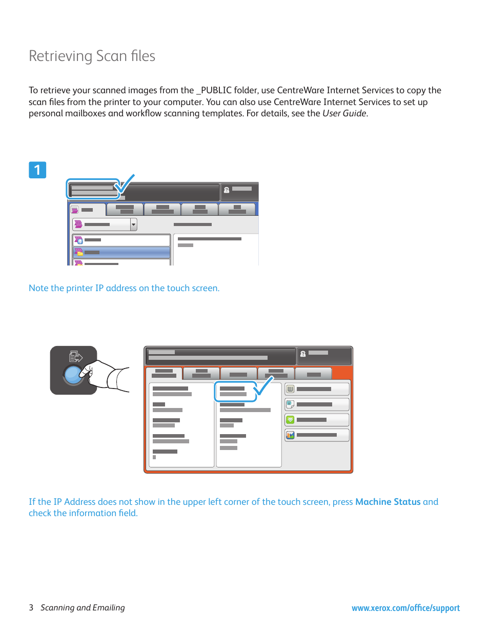 Retrieving scan ﬁ les | Xerox WorkCentre 7970-3793 User Manual | Page 9 / 14