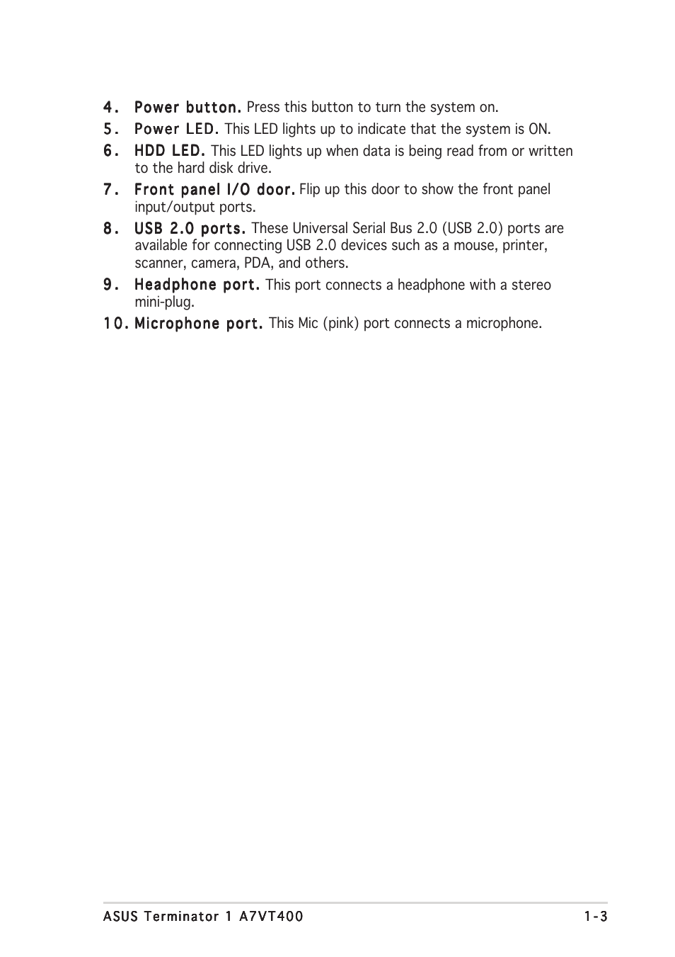 Asus Barebone System A7VT400 User Manual | Page 13 / 98