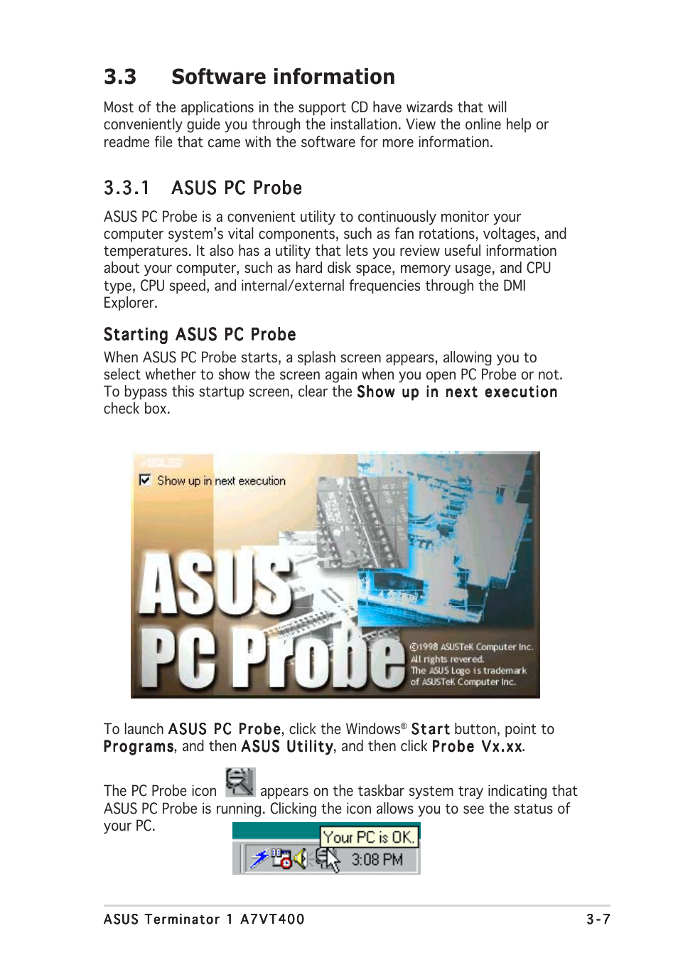 3 software information | Asus Barebone System A7VT400 User Manual | Page 47 / 98