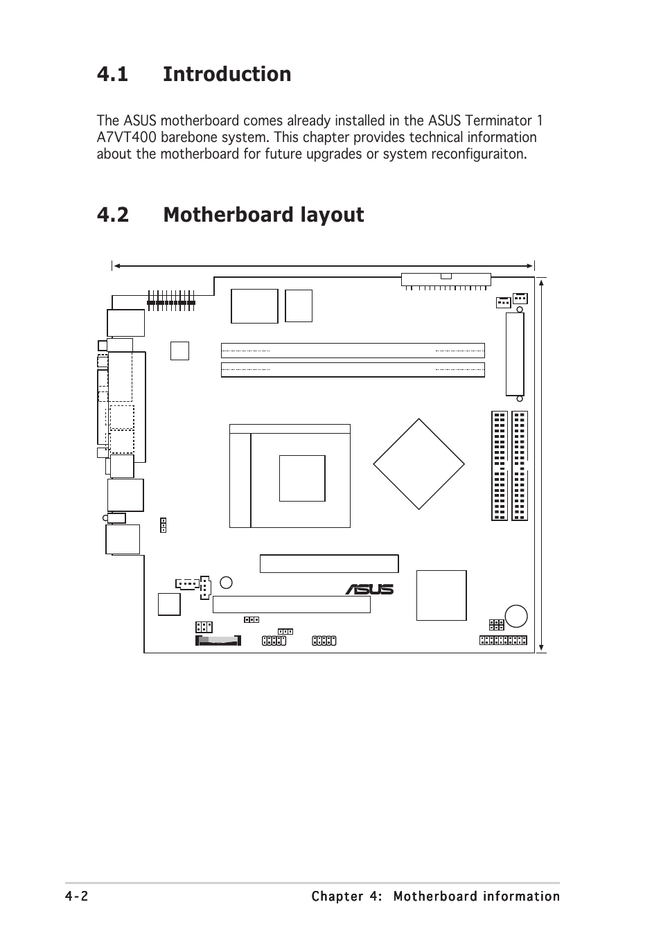 1 introduction, 2 motherboard layout, Pci1 | Socket 462 | Asus Barebone System A7VT400 User Manual | Page 54 / 98