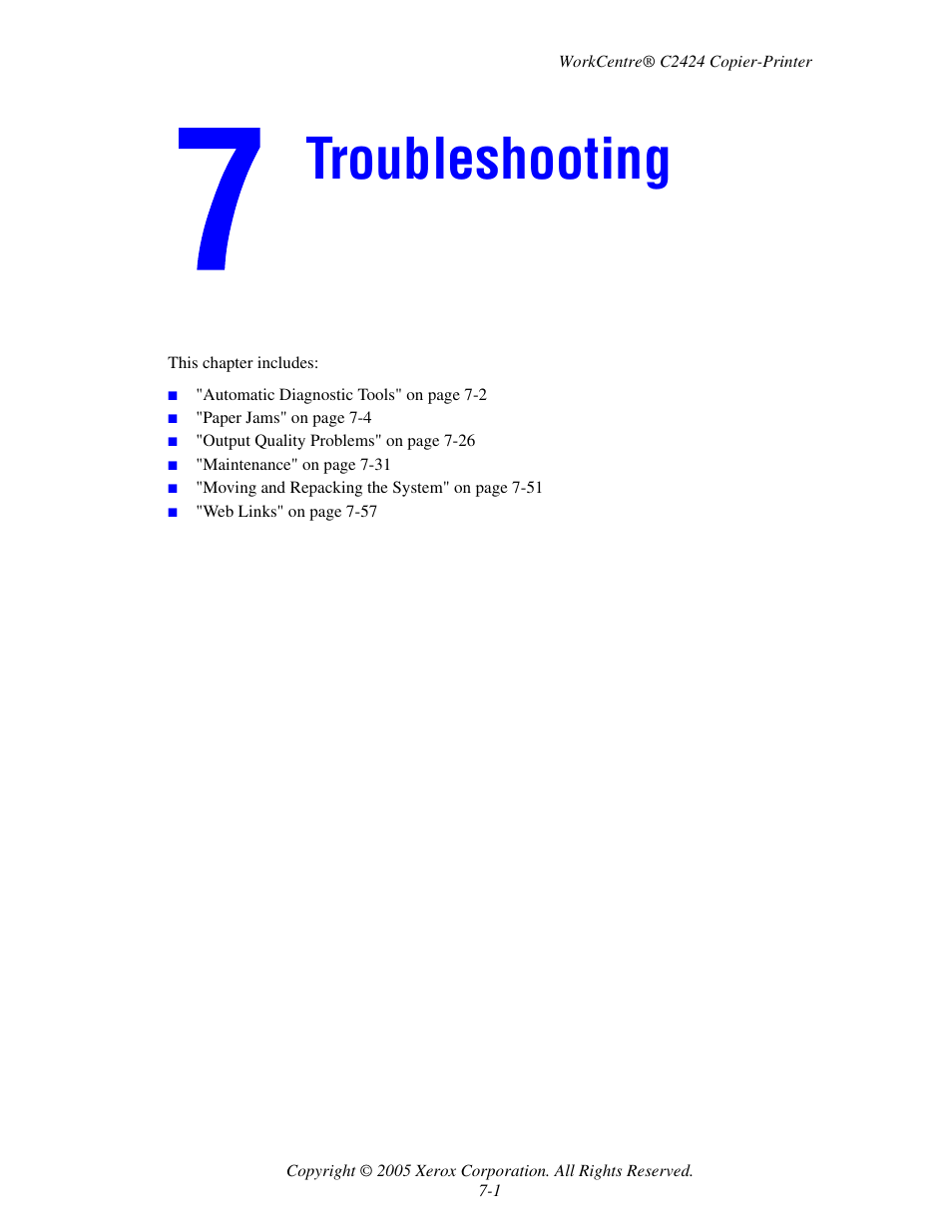 Troubleshooting | Xerox WorkCentre C2424-3833 User Manual | Page 194 / 272