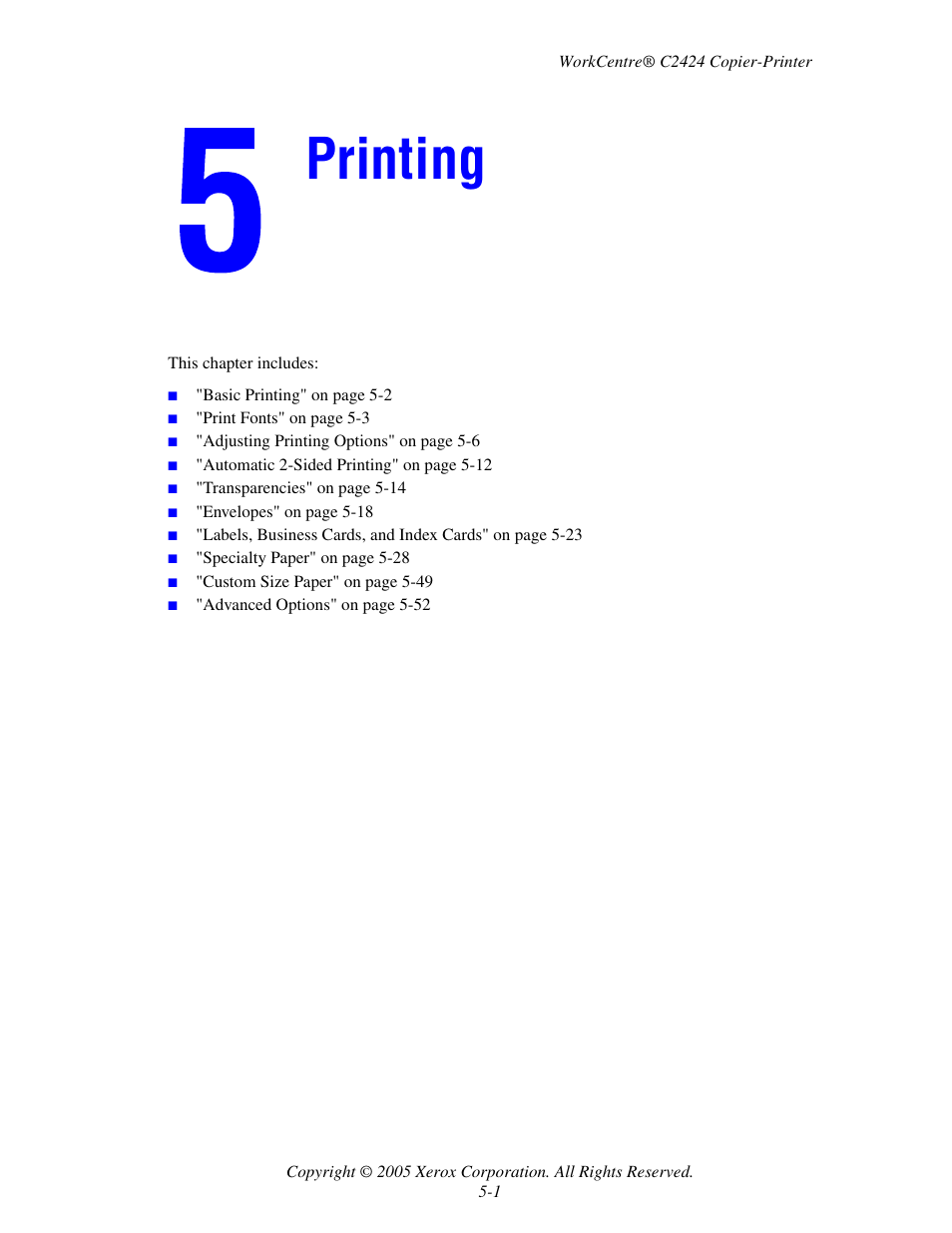 Printing | Xerox WorkCentre C2424-3833 User Manual | Page 86 / 272