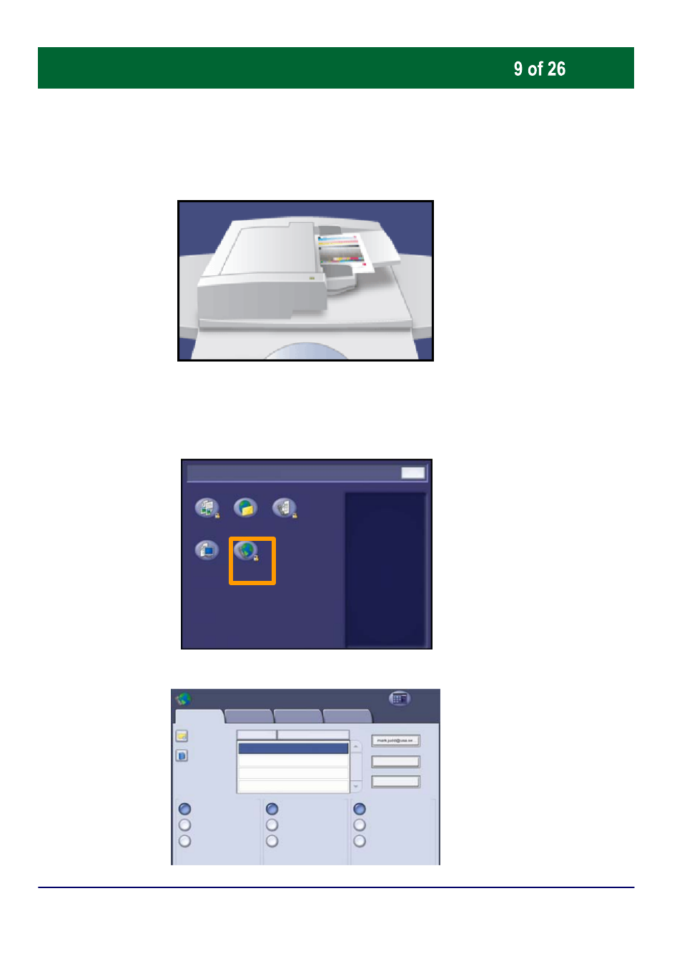 Simple internet faxing, Load the documents, Enter the recipient details | Xerox WorkCentre 7655-7665-7675-3720 User Manual | Page 10 / 28