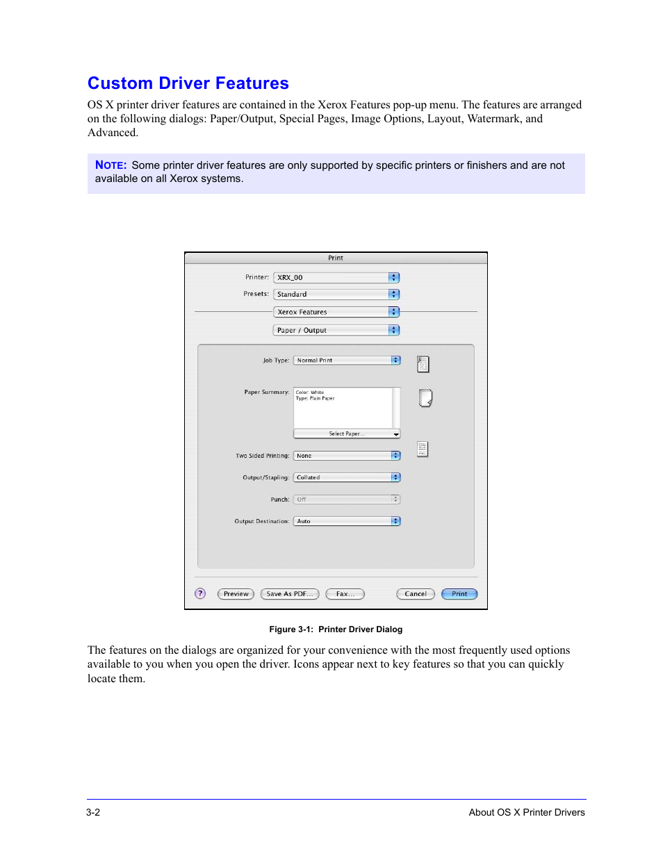 Custom driver features, Custom driver features -2 | Xerox WorkCentre 7655-7665-7675-2530 User Manual | Page 16 / 32