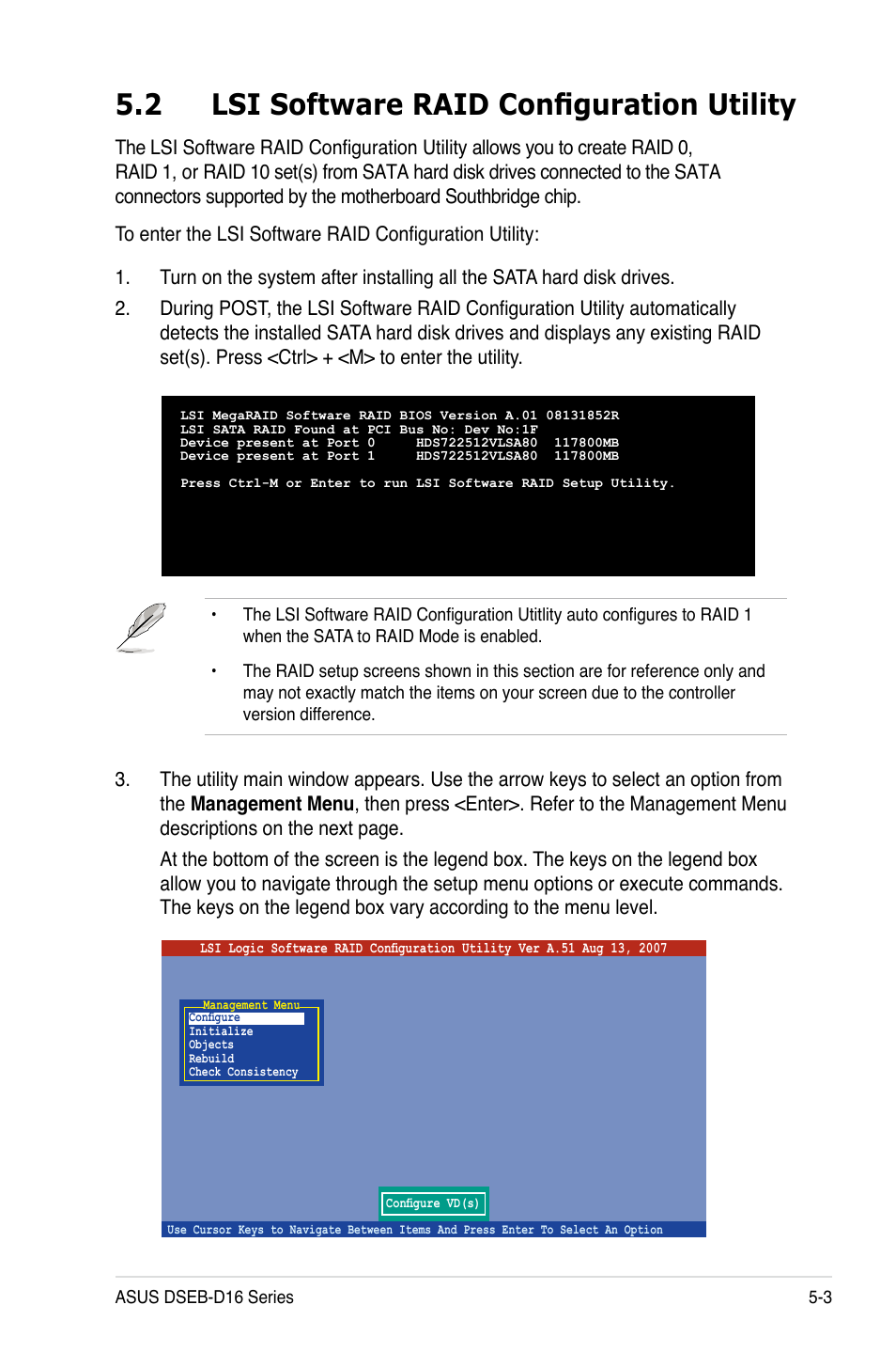 2 lsi software raid configuration utility, Lsi software raid configuration utility -3 | Asus DSEB-D16 User Manual | Page 113 / 200