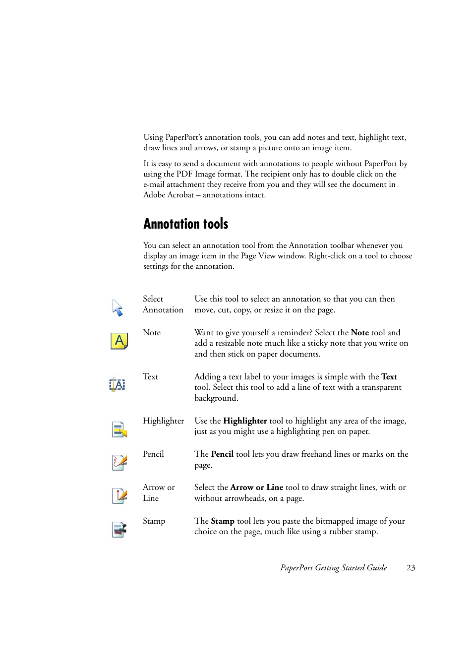 Annotation tools | Xerox WorkCentre C2424-2655 User Manual | Page 23 / 36