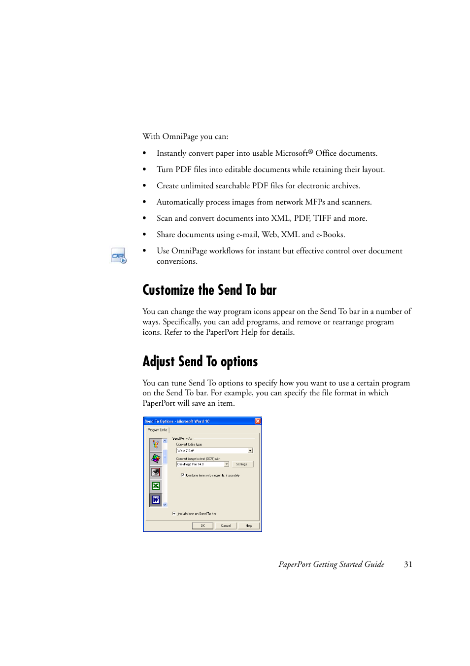 Customize the send to bar, Adjust send to options | Xerox WorkCentre C2424-2655 User Manual | Page 31 / 36