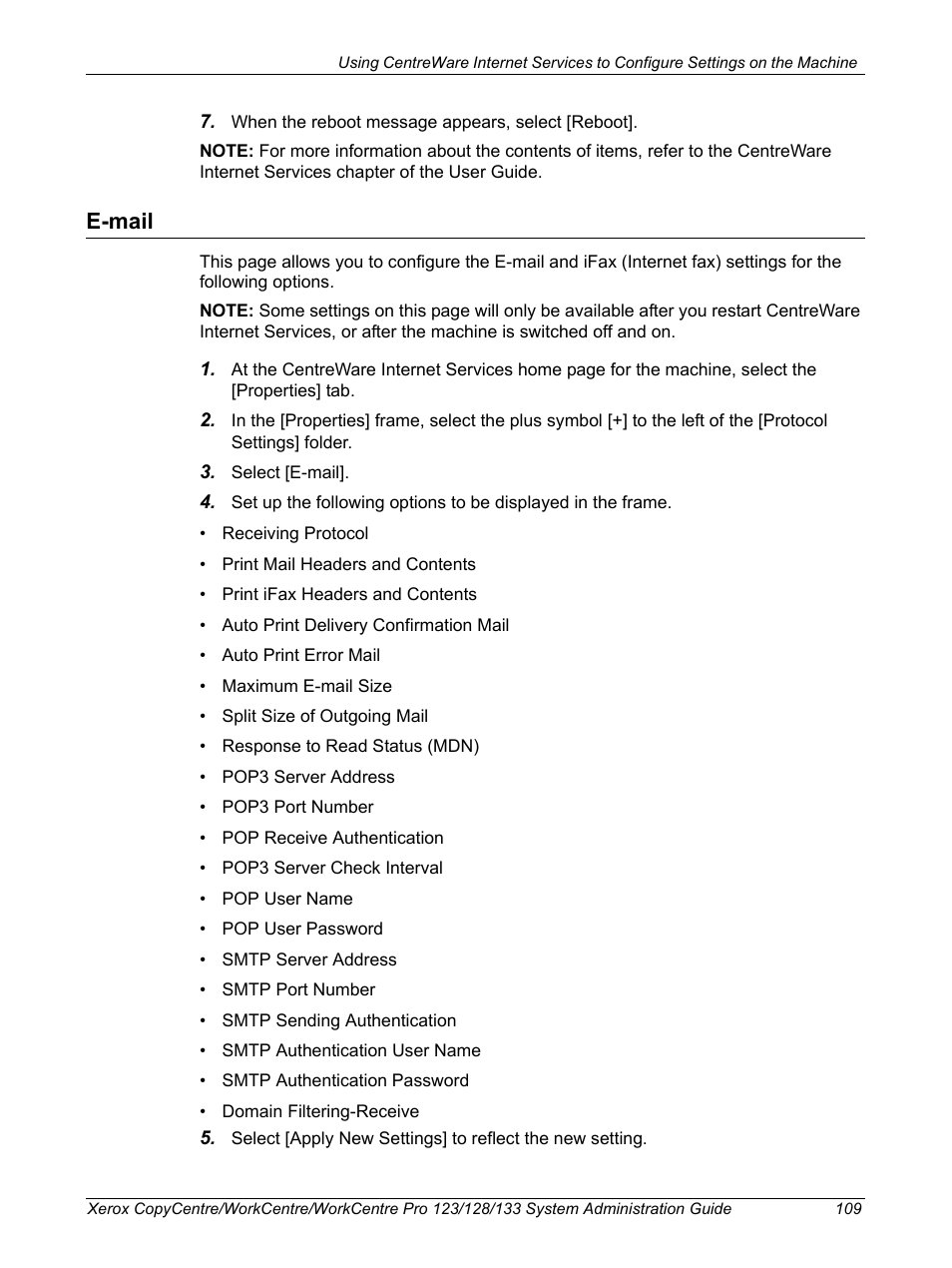 E-mail | Xerox WorkCentre M123-M128-6336 User Manual | Page 109 / 166