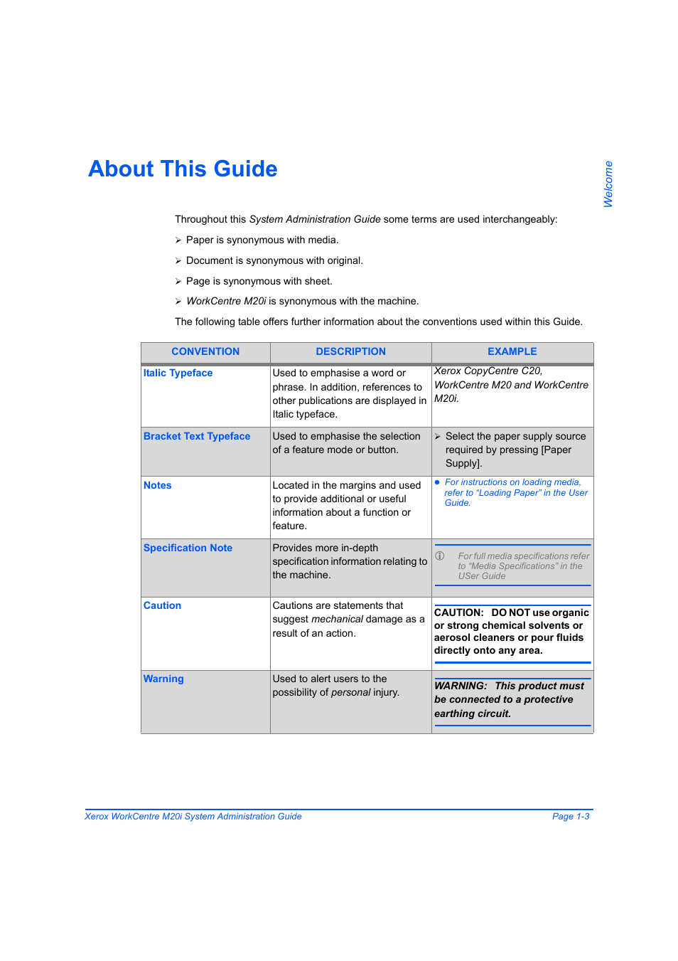 About this guide, About this guide -3 | Xerox WorkCentre M20-M20i-2723 User Manual | Page 11 / 218