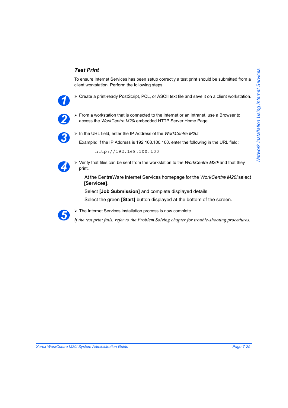 Test print | Xerox WorkCentre M20-M20i-2723 User Manual | Page 113 / 218