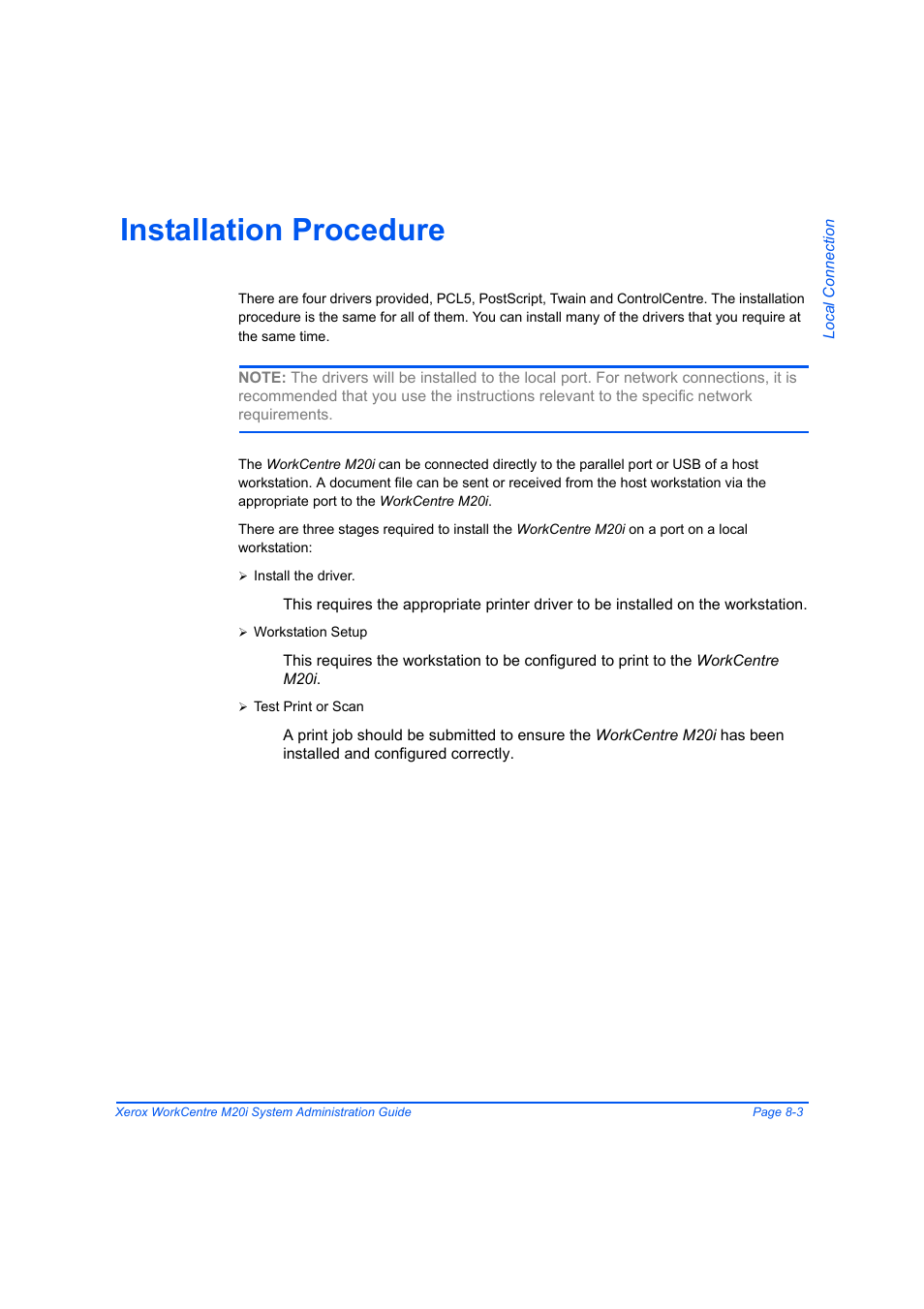 Installation procedure, Installation procedure -3 | Xerox WorkCentre M20-M20i-2723 User Manual | Page 119 / 218