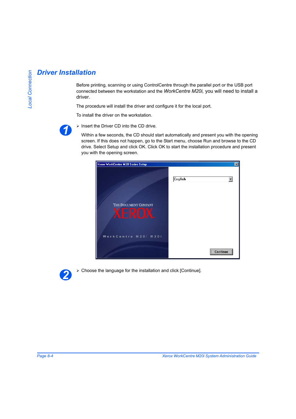 Driver installation, Driver installation -4 | Xerox WorkCentre M20-M20i-2723 User Manual | Page 120 / 218