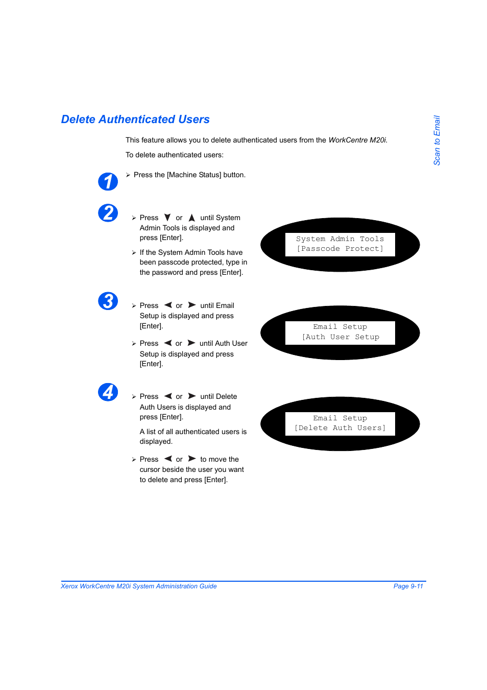 Delete authenticated users, Delete authenticated users -11 | Xerox WorkCentre M20-M20i-2723 User Manual | Page 137 / 218