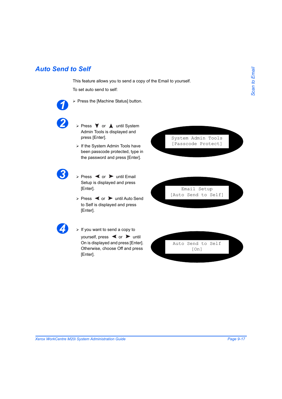 Auto send to self, Auto send to self -17 | Xerox WorkCentre M20-M20i-2723 User Manual | Page 143 / 218