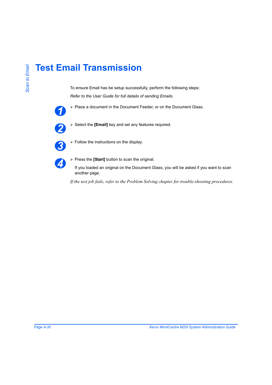 Test email transmission, Test email transmission -30 | Xerox WorkCentre M20-M20i-2723 User Manual | Page 156 / 218