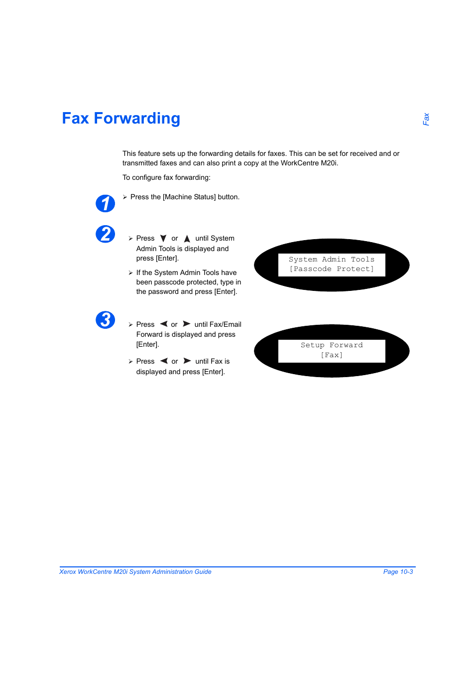 Fax forwarding, Fax forwarding -3 | Xerox WorkCentre M20-M20i-2723 User Manual | Page 159 / 218