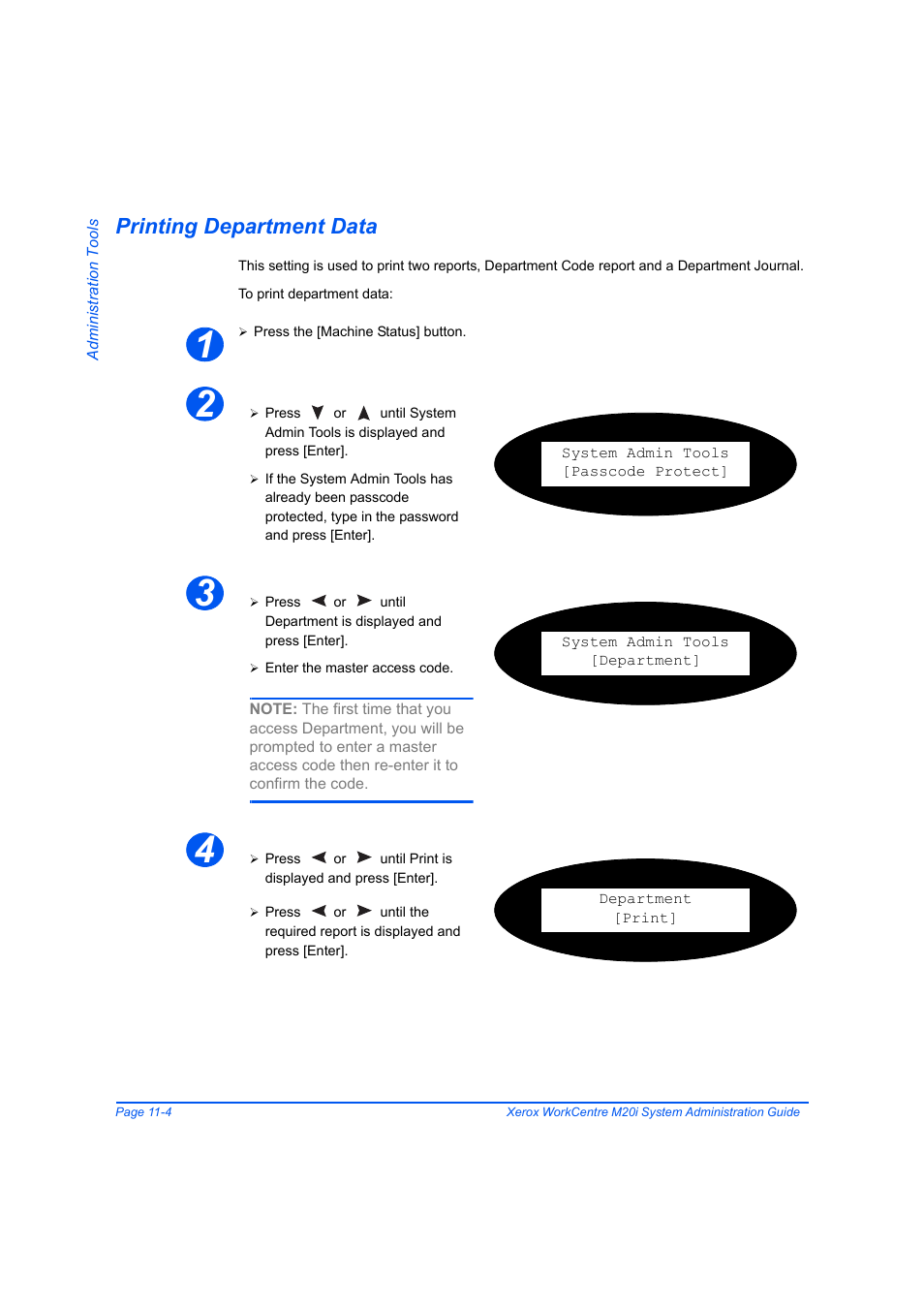 Printing department data, Printing department data -4 | Xerox WorkCentre M20-M20i-2723 User Manual | Page 172 / 218