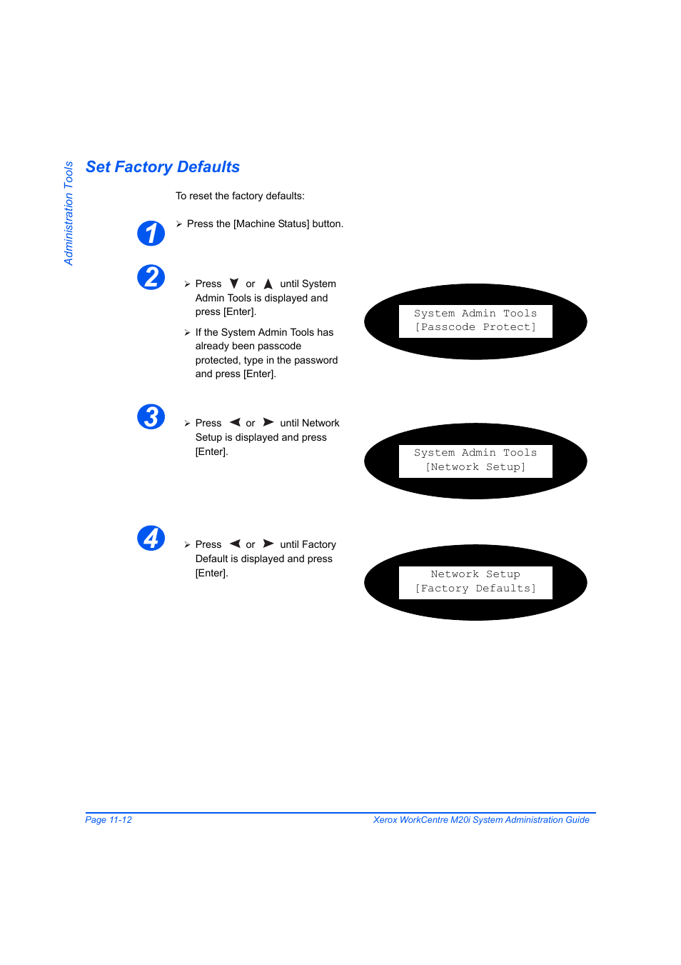 Set factory defaults, Set factory defaults -12 | Xerox WorkCentre M20-M20i-2723 User Manual | Page 180 / 218