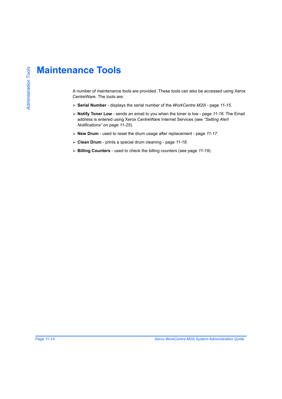Maintenance tools, Maintenance tools -14 | Xerox WorkCentre M20-M20i-2723 User Manual | Page 182 / 218