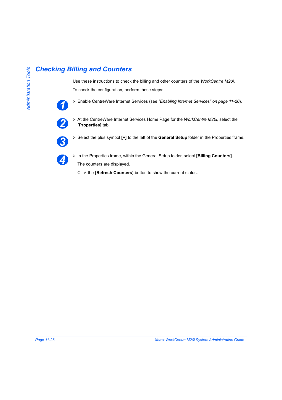 Checking billing and counters, Checking billing and counters -26 | Xerox WorkCentre M20-M20i-2723 User Manual | Page 194 / 218