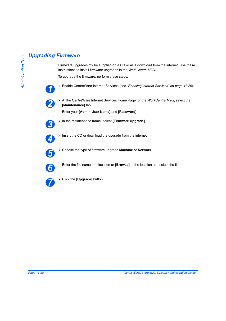 Upgrading firmware, Upgrading firmware -28 | Xerox WorkCentre M20-M20i-2723 User Manual | Page 196 / 218