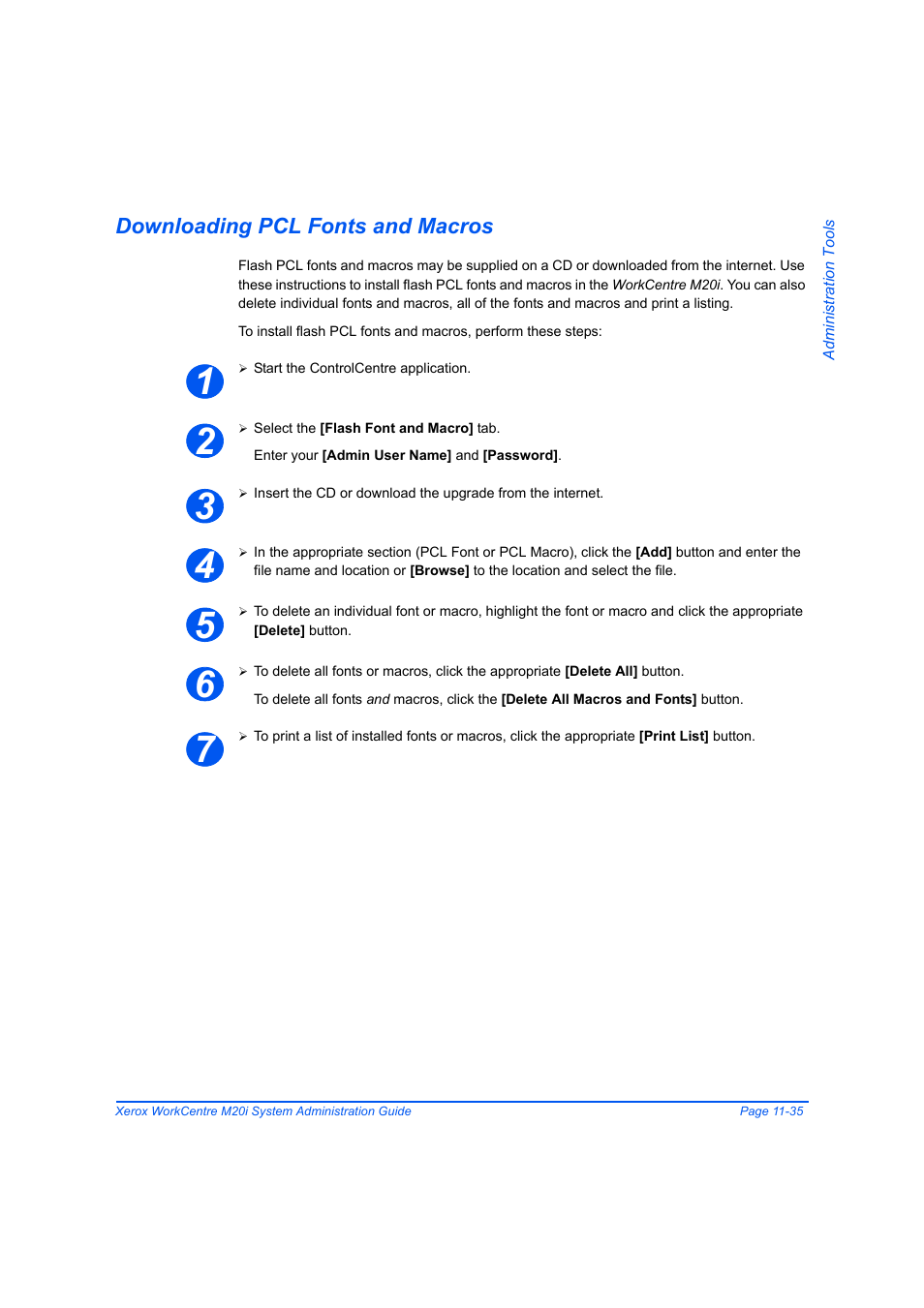 Downloading pcl fonts and macros, Downloading pcl fonts and macros -35 | Xerox WorkCentre M20-M20i-2723 User Manual | Page 203 / 218