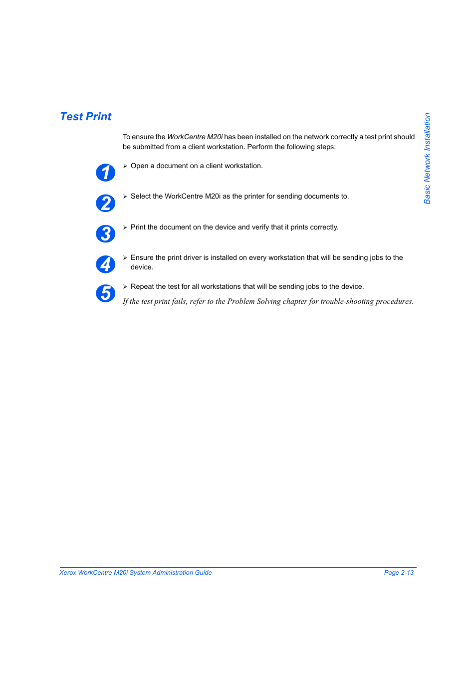 Test print, Test print -13 | Xerox WorkCentre M20-M20i-2723 User Manual | Page 39 / 218