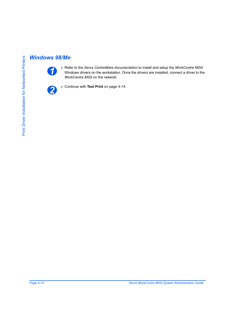 Windows 98/me, Windows 98/me -10 | Xerox WorkCentre M20-M20i-2723 User Manual | Page 64 / 218