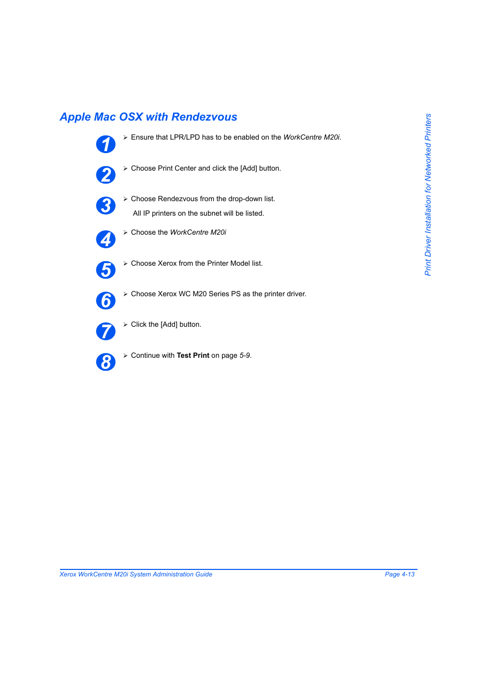 Apple mac osx with rendezvous, Apple mac osx with rendezvous -13 | Xerox WorkCentre M20-M20i-2723 User Manual | Page 67 / 218