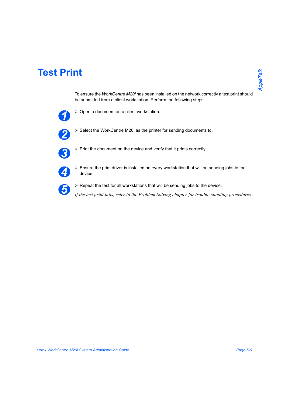 Test print, Test print -9 | Xerox WorkCentre M20-M20i-2723 User Manual | Page 77 / 218