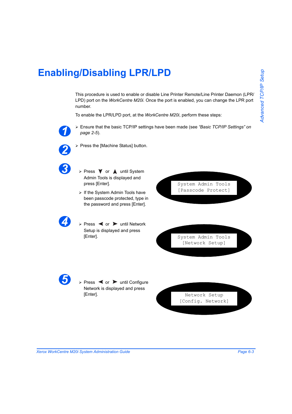 Enabling/disabling lpr/lpd, Enabling/disabling lpr/lpd -3 | Xerox WorkCentre M20-M20i-2723 User Manual | Page 81 / 218
