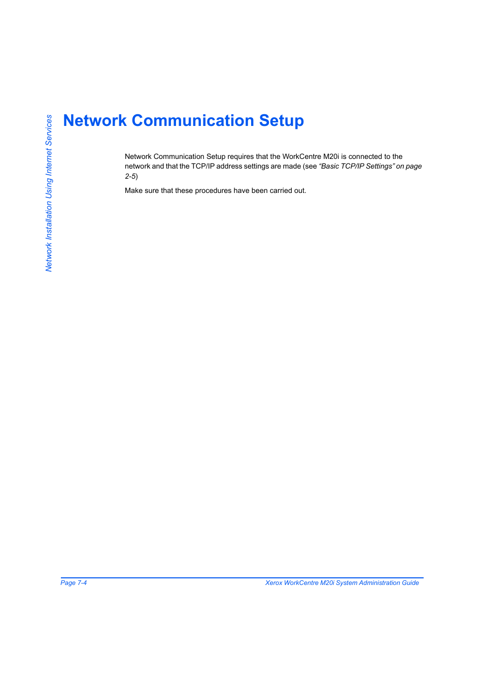Network communication setup, Network communication setup -4 | Xerox WorkCentre M20-M20i-2723 User Manual | Page 92 / 218