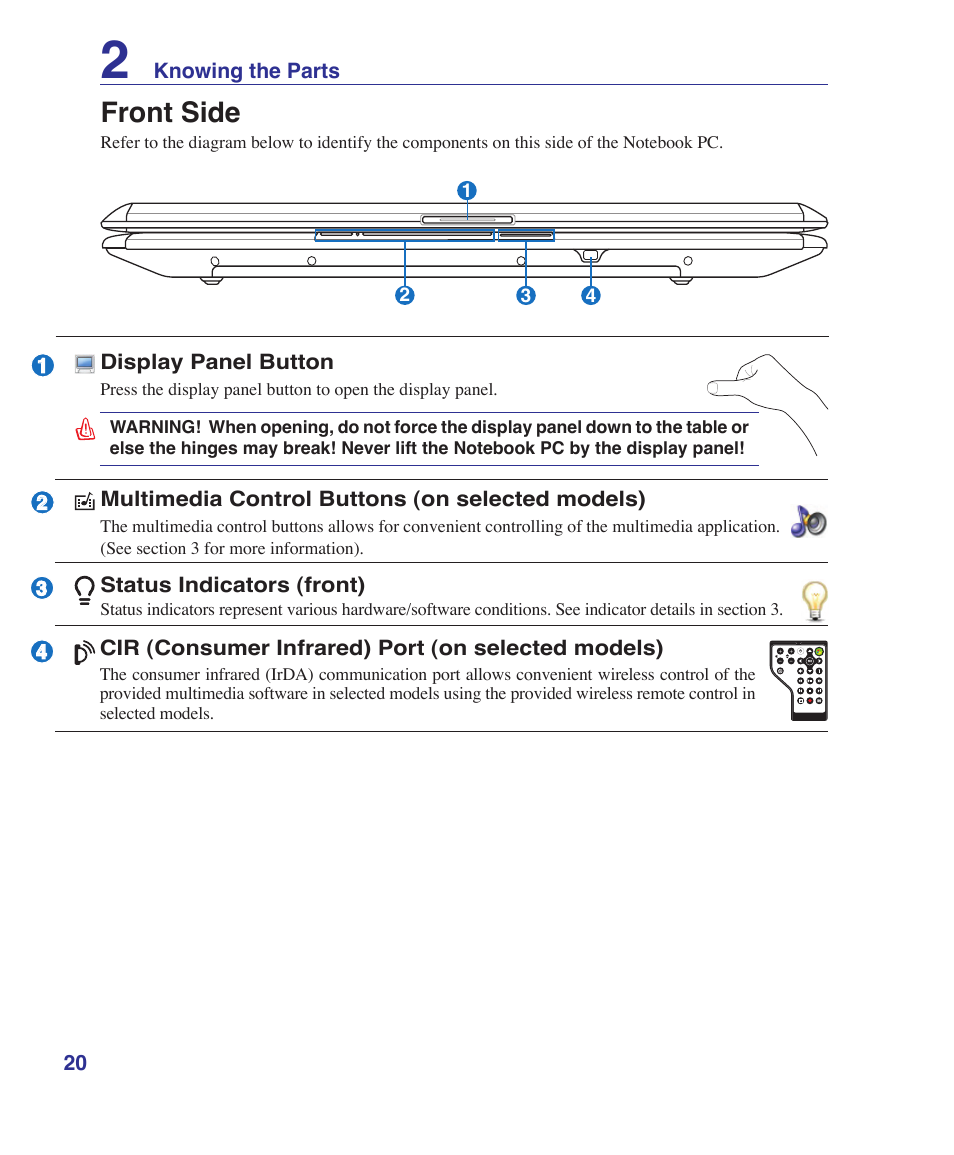 Front side | Asus E3179 User Manual | Page 20 / 91