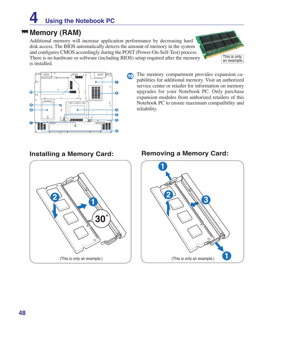 Memory (ram) | Asus E3179 User Manual | Page 48 / 91