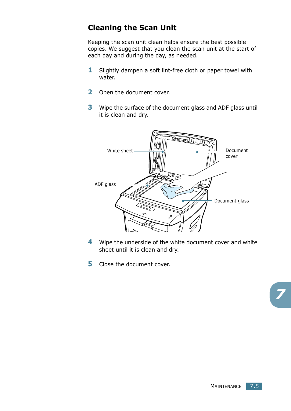 Cleaning the scan unit | Xerox WorkCentre PE16-i-4381 User Manual | Page 100 / 201