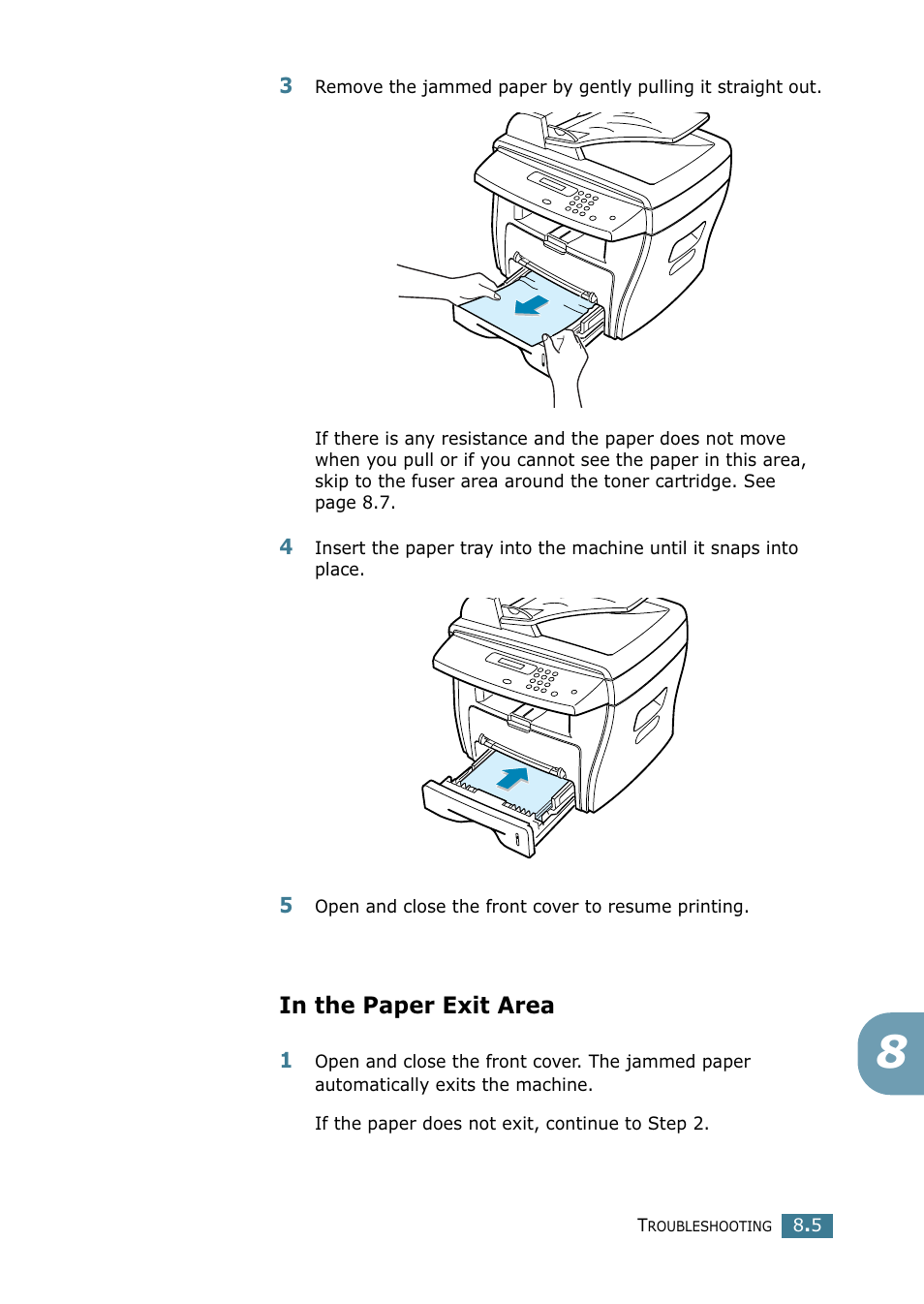 In the paper exit area | Xerox WorkCentre PE16-i-4381 User Manual | Page 112 / 201