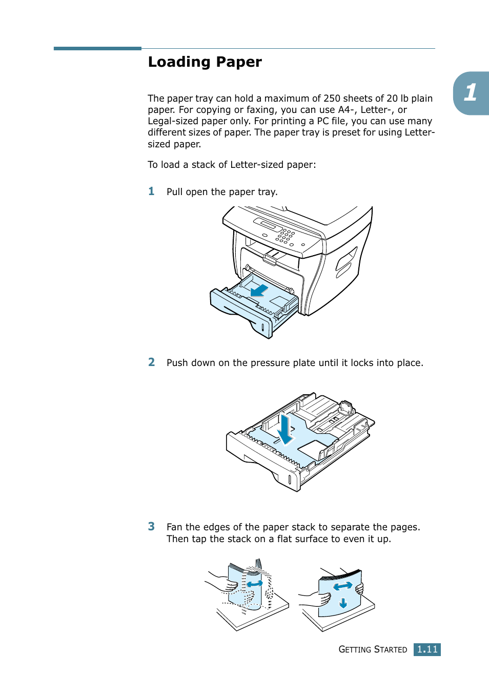 Loading paper | Xerox WorkCentre PE16-i-4381 User Manual | Page 28 / 201