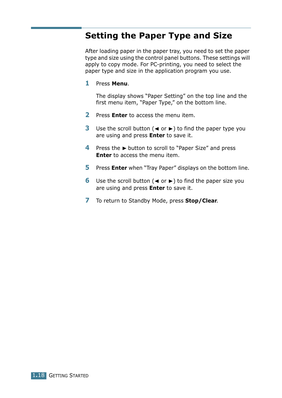 Setting the paper type and size | Xerox WorkCentre PE16-i-4381 User Manual | Page 35 / 201