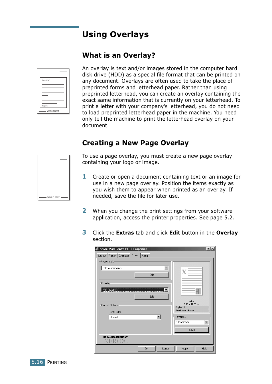 Using overlays, What is an overlay, Creating a new page overlay | Xerox WorkCentre PE16-i-4381 User Manual | Page 83 / 201