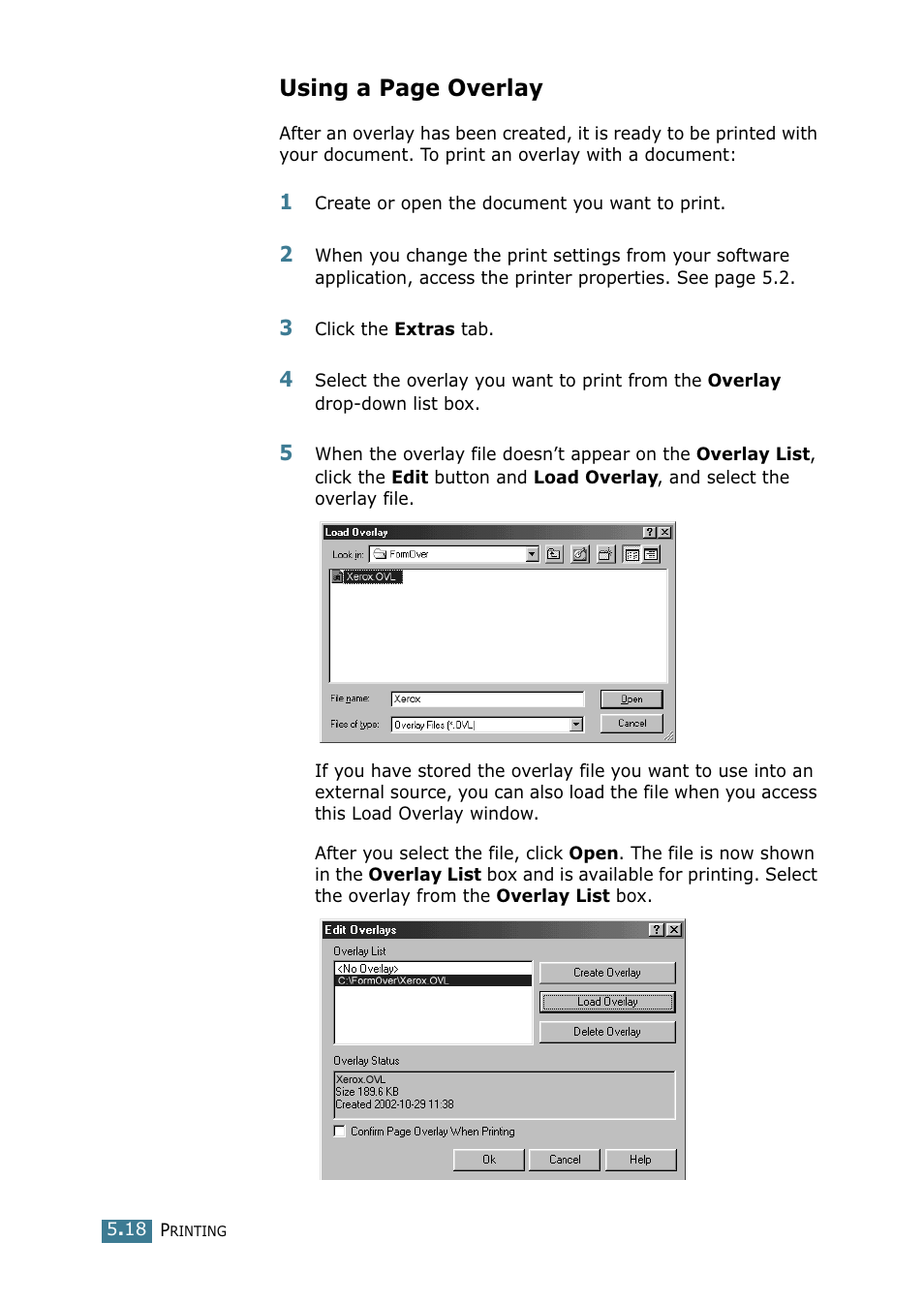 Using a page overlay | Xerox WorkCentre PE16-i-4381 User Manual | Page 85 / 201