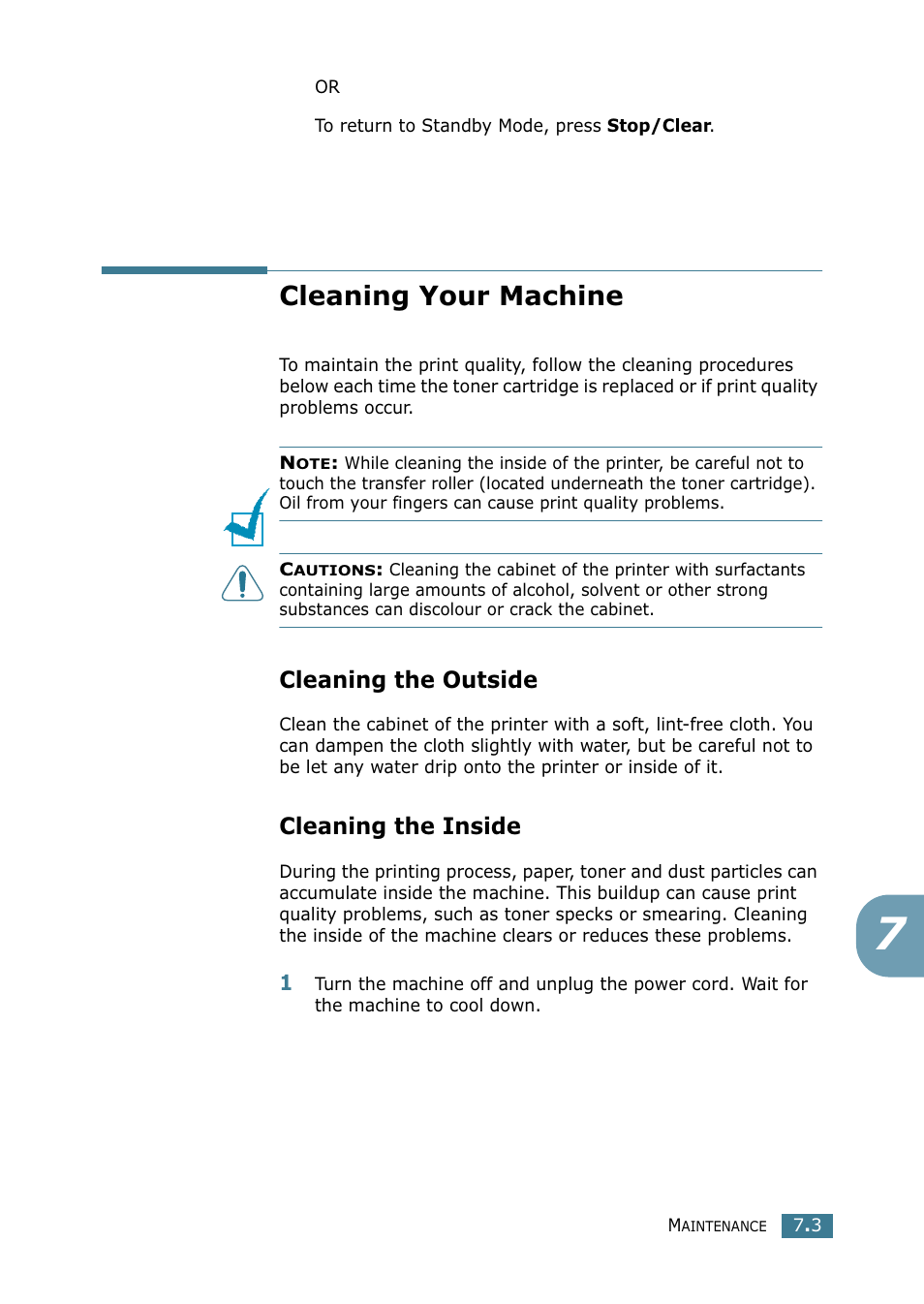 Cleaning your machine, Cleaning the outside, Cleaning the inside | Xerox WorkCentre PE16-i-4381 User Manual | Page 98 / 201