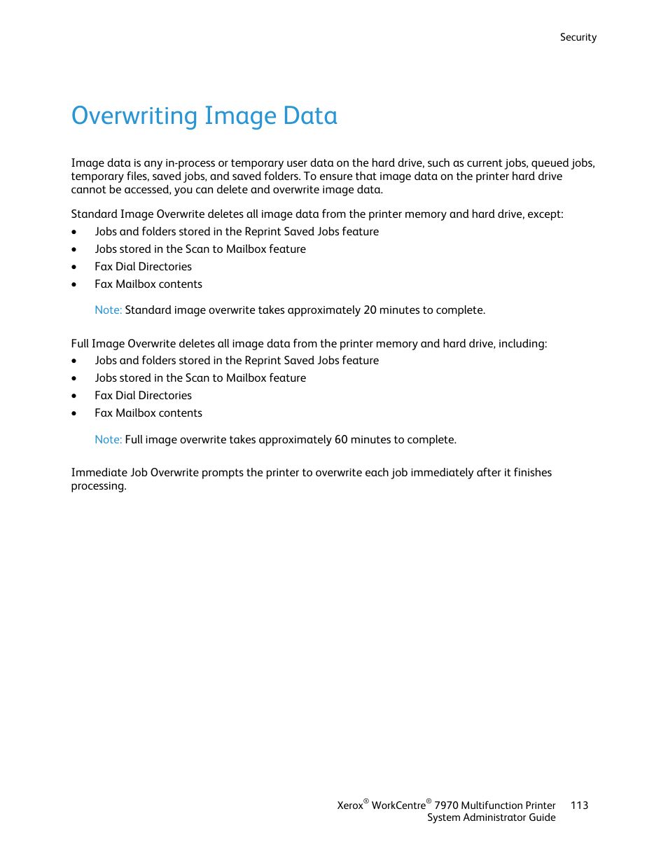 Overwriting image data | Xerox WorkCentre 7970-2606 User Manual | Page 113 / 268