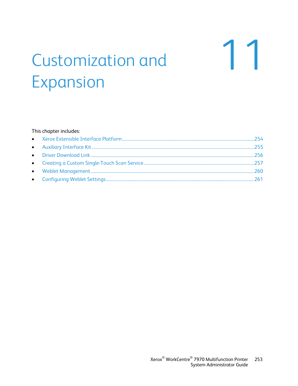 Customization and expansion | Xerox WorkCentre 7970-2606 User Manual | Page 253 / 268