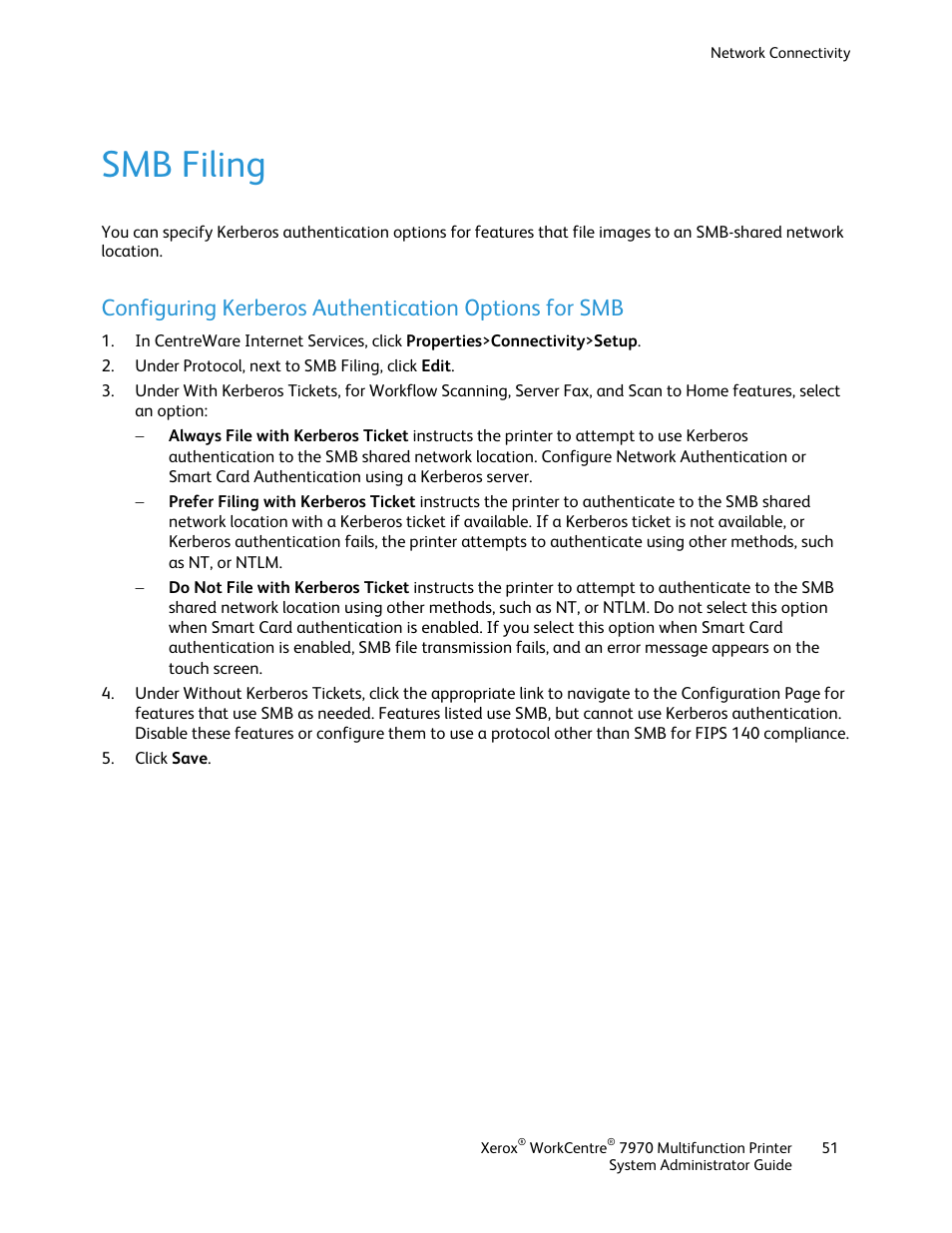 Smb filing | Xerox WorkCentre 7970-2606 User Manual | Page 51 / 268