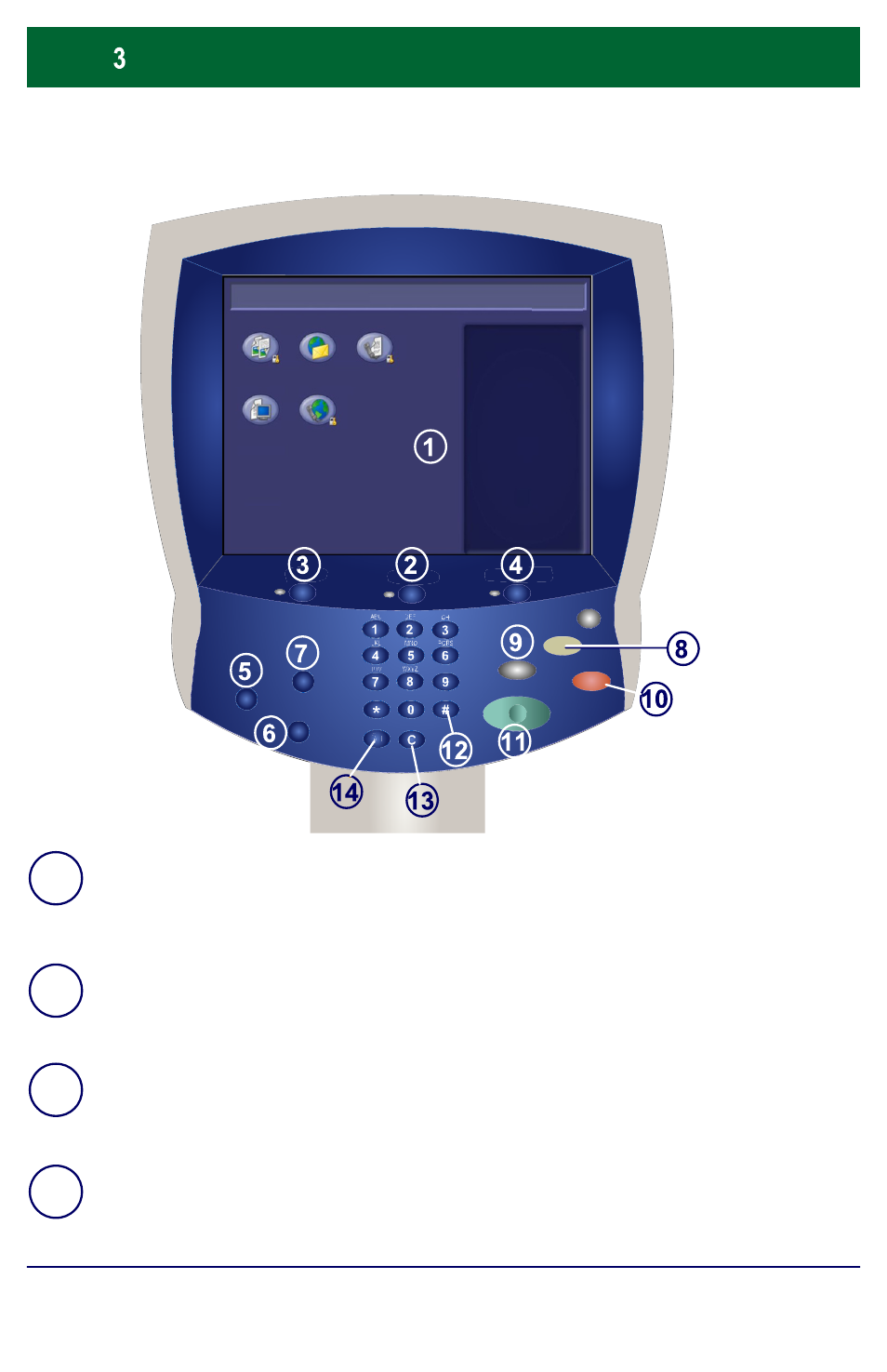 Control panel | Xerox WorkCentre 7655-7665-7675-5889 User Manual | Page 4 / 28