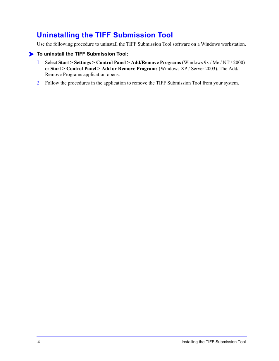 Uninstalling the tiff submission tool, Uninstalling the tiff submission tool -4 | Xerox WorkCentre 7655-7665-7675-5897 User Manual | Page 52 / 60