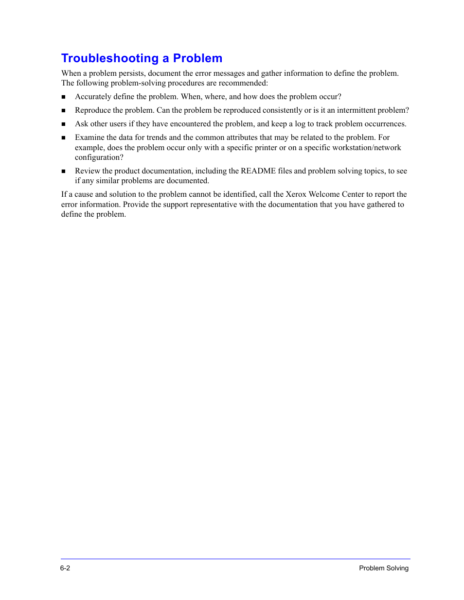 Troubleshooting a problem, Troubleshooting a problem -2 | Xerox WorkCentre 7655-7665-7675-5897 User Manual | Page 54 / 60